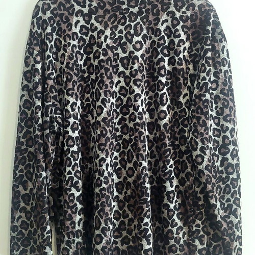 Rachel leopard print semi-transparent pajama top, size Large