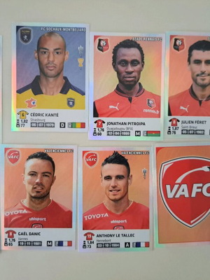 Panini αυτοκόλλητα foil από τη σεζόν γαλλικού ποδοσφαίρου 2012-2013 σαν καινούργια, πακέτο 9