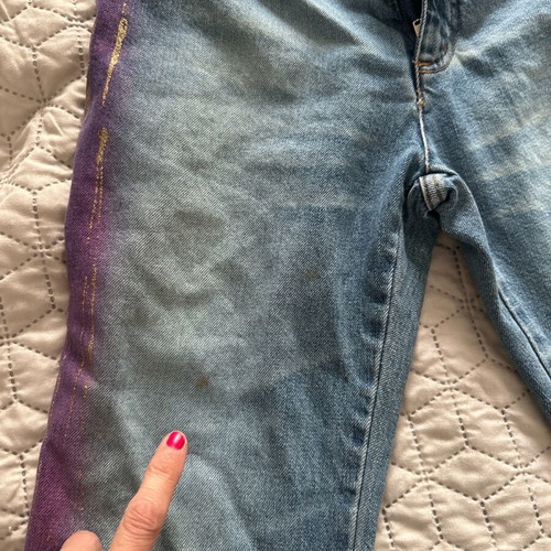 Y2K flare jeans Voyage Passion like new with purple shades and gold details