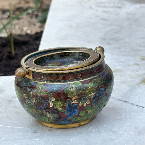 Vintage Cloisonné ashtray used with brass details