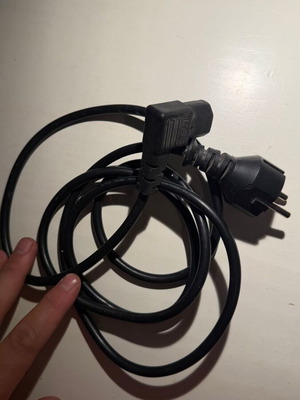 Power Cable C13 Schuko with Angled Plug like new, black