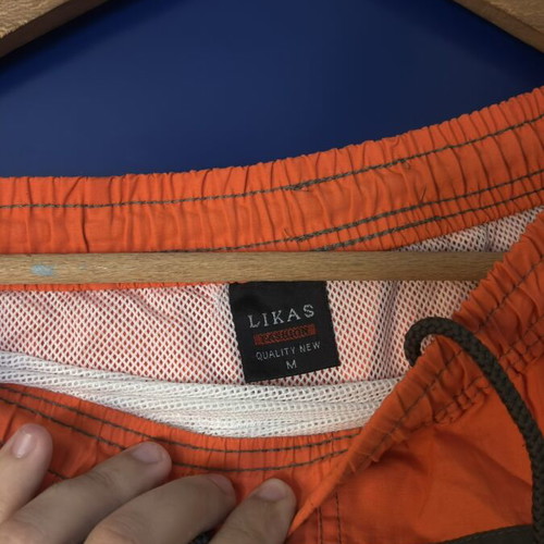 Likas men's swim shorts orange khaki with pocket, like new, size M
