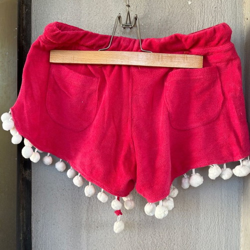 Mymoo shorts like new, size S, pink, terry fabric with tassels