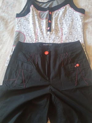 Women's summer set with shorts and blouse like new, size S