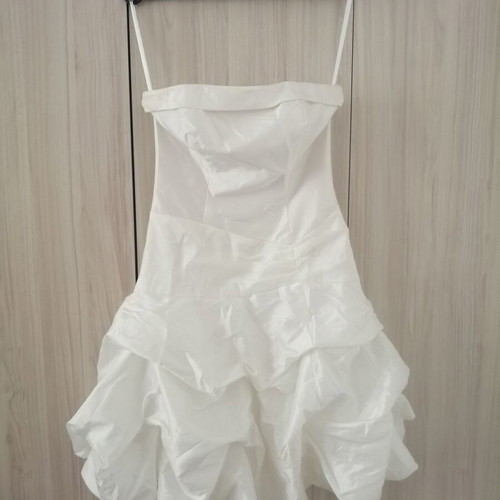 Short women's wedding dress with corset and balloon skirt, used, size S
