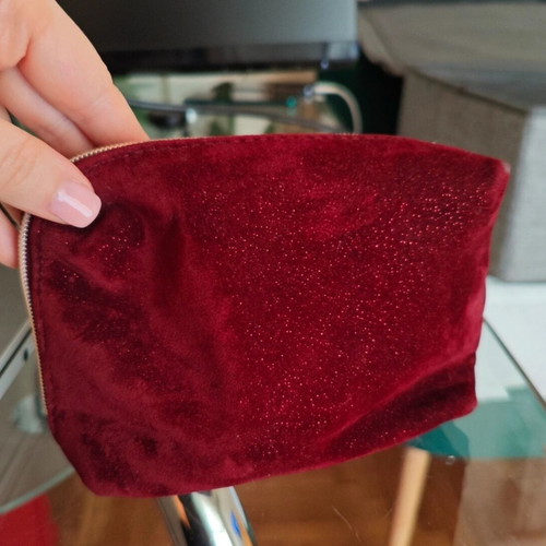Bobbi Brown velvet toiletry bag red used