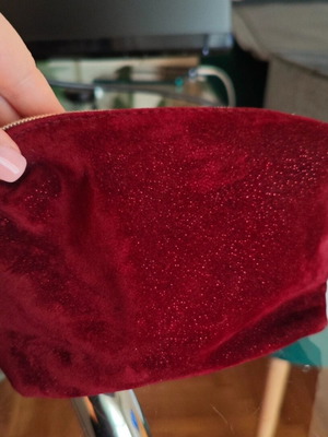 Bobbi Brown velvet toiletry bag red used