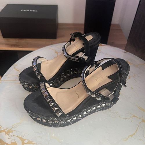 Louboutin sandals used, women's platform black size 37