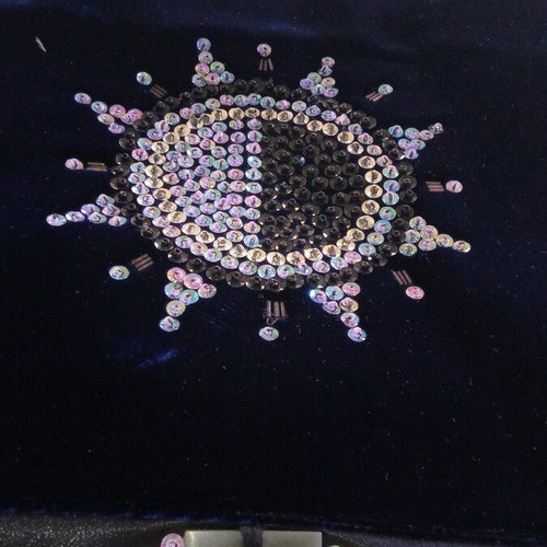 Handmade velvet handbag with embroidery 37x46 cm, new