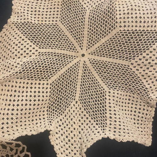 Set of 3 white handmade crochet doilies