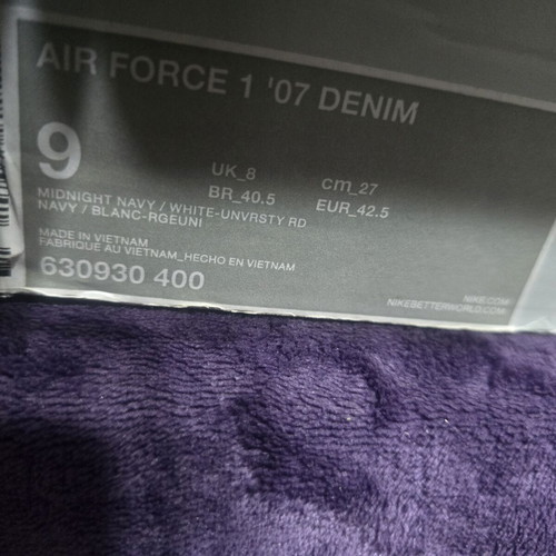 Nike Air Force 1 Low Acid Washed Denim sneakers size 42.5