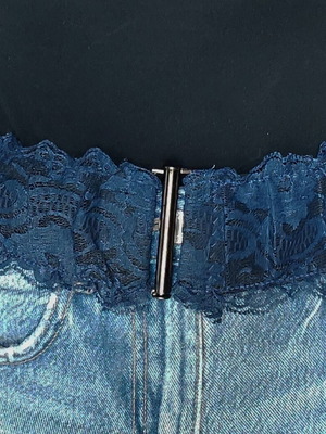 Ζώνη Tezenis με δαντέλα ρυθμιζόμενη, μπλε navy, σαν καινούργιο