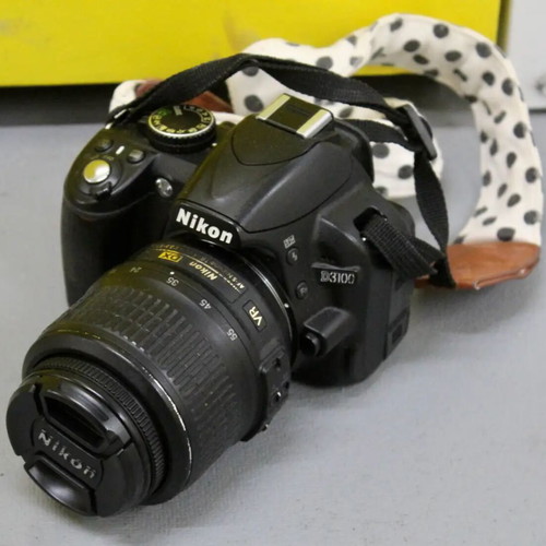Nikon D3100 DSLR camera with Nikkor 18-55mm VR lens like new