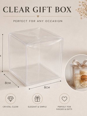 Clear Gift Boxes pack of 500, new, 10x8x8cm
