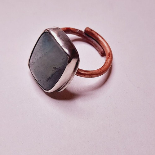 Handmade silver 925 ring open shank with semi-precious stone