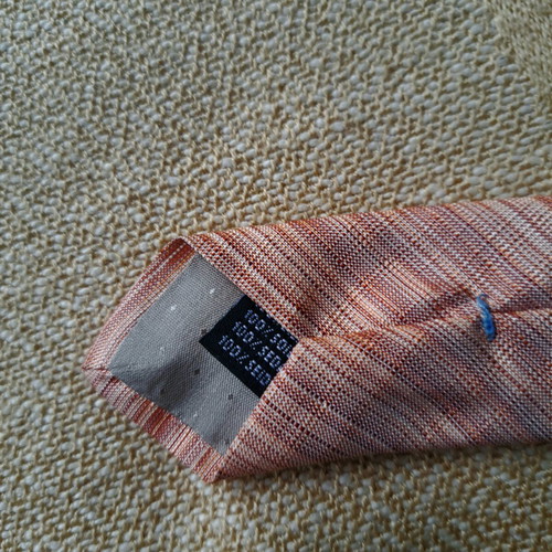 The Bostonians silk tie like new, striped apricot color