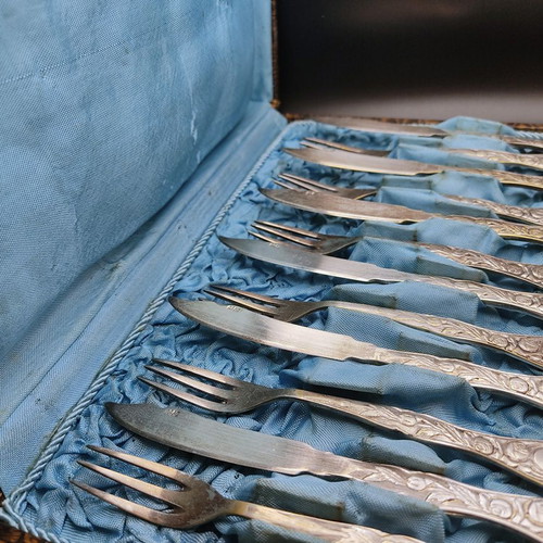 Zulovic Vintage 60s Forks and Knives set used, 12 pieces
