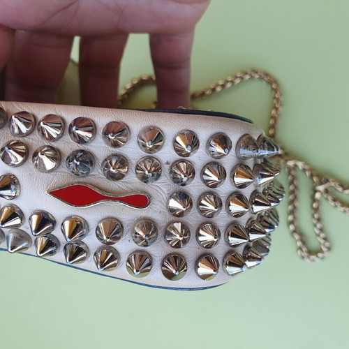 Christian Louboutin crossbody bag used, gray and beige
