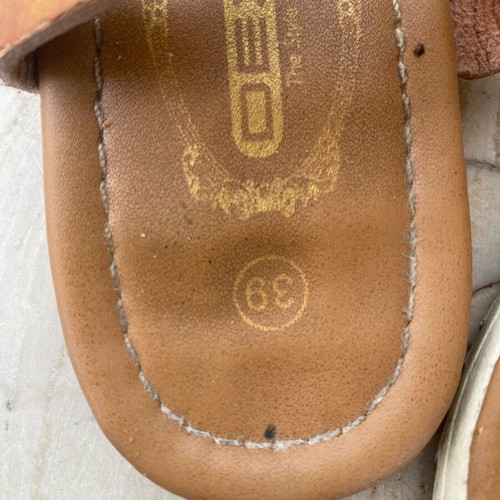 Dexim leather sandals handmade used size 39 beige