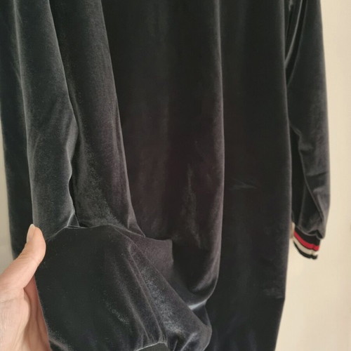 Velvet blouse dress like new with sporty details, size XL