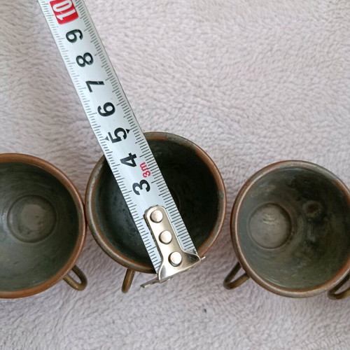 Small copper cups used, set of 5