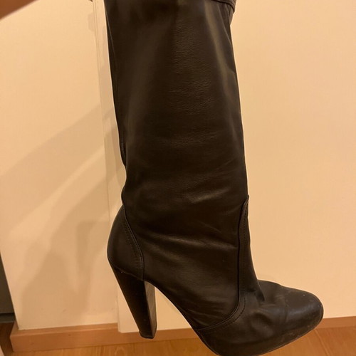 Parthenis black leather boots like new, size 38, 12 cm heel