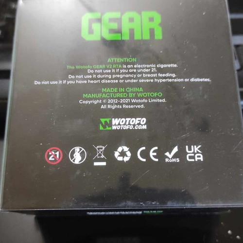 Gear V2 RTA Wotofo black with setup like new