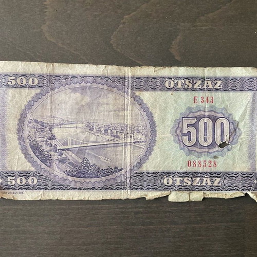 Hungarian 500 Forint banknote used, 1975, with Ady Endre portrait