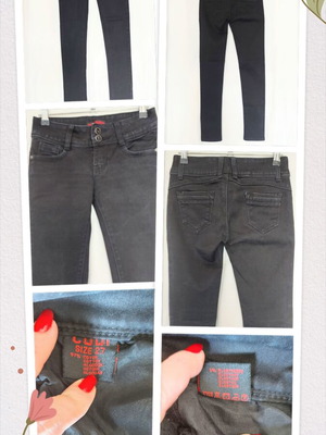 Cudi women's black skinny jeans, low waist, 5 pocket denim, vintage
