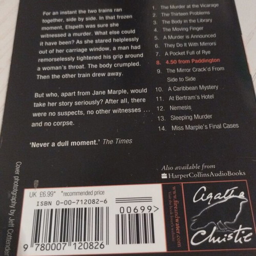 Agatha Christie 4.50 from Paddington book like new, English
