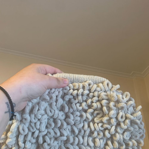 Puffy bag new, handheld, white and beige, size 17x25 with lining