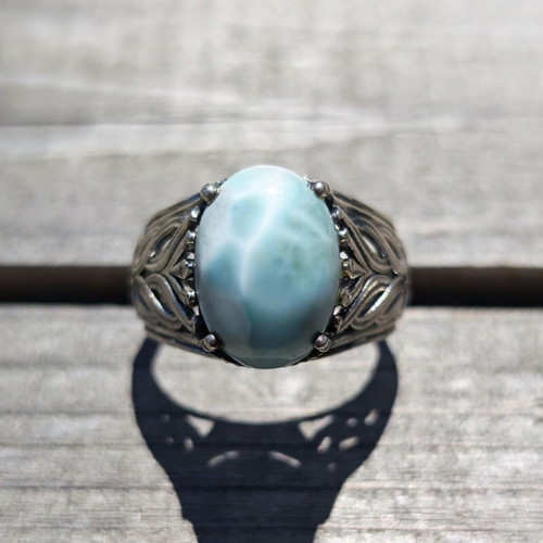 Silver ring with Larimar new, sterling 925