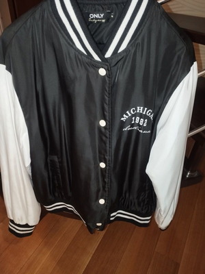 Only college style jacket like new, black and white, medium