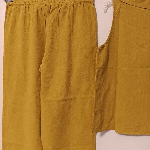 Women's linen set like new, mustard yellow top and pants