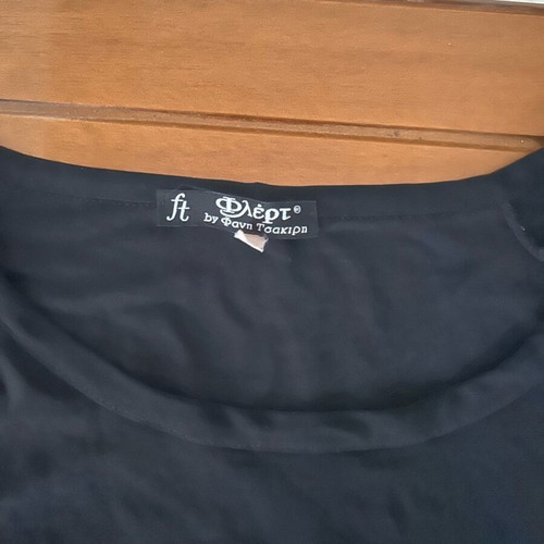 Flert by Fani Tsakiri long-sleeve blouse L like new, black