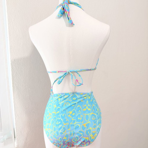 Bikini set XXL new, colorful turquoise, padded top