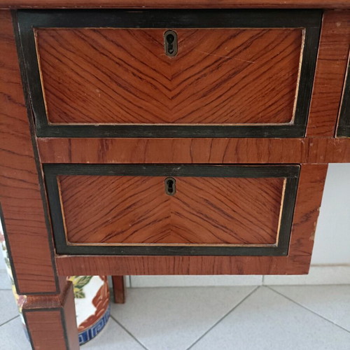 Antique desk used with leather top