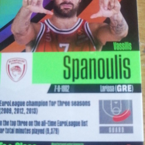 Master Class Spanoulis collectible card like new