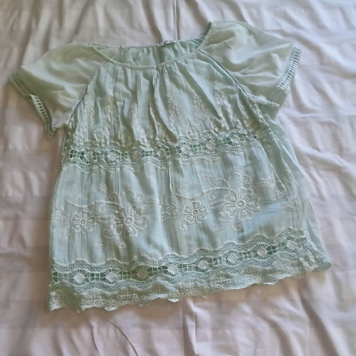 Beige lace blouse for women, used, one size