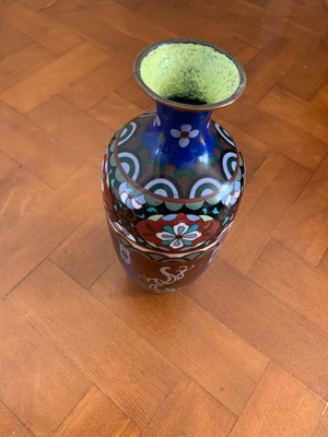 Large Cloisonné Vase 1900-20 with Minor Enamel Repair