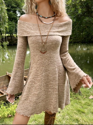 Shein winter dress beige like new, size L