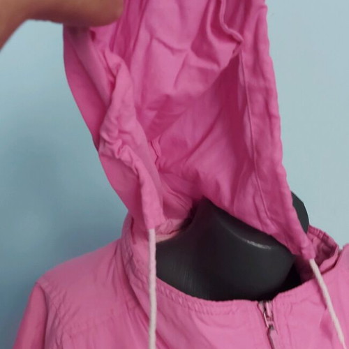 Vintage warm padded jacket with hidden hood Rodeo by C&A used, pink