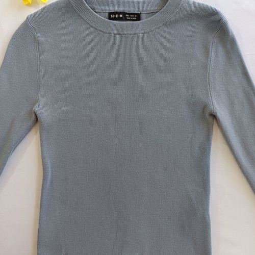 Shein ribbed light blue knit sweater used