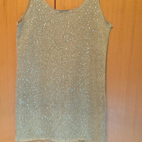 Zara dress knitted with gold sequins like new, size S
