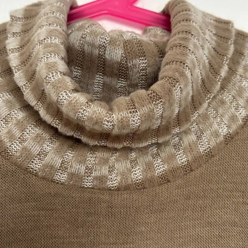 Beige knitted turtleneck dress like new, Made in Italy S–M
