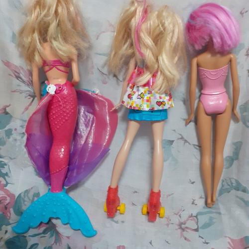 Barbie dolls used, pack of three