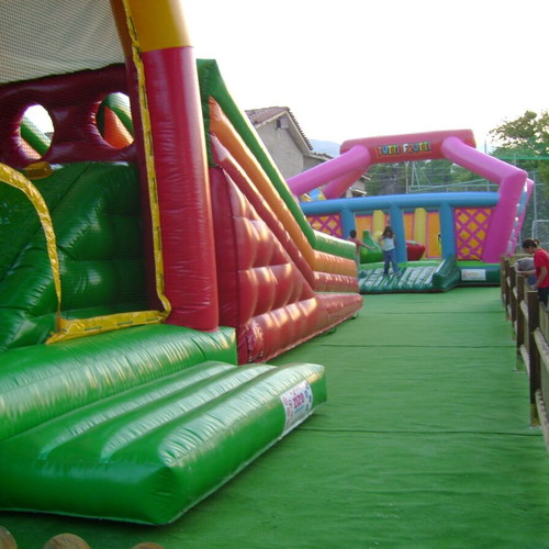 Playground with certified inflatables and safety equipment