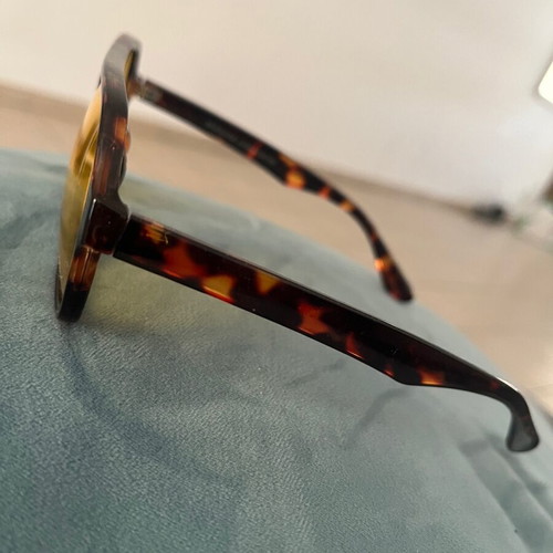 Bershka sunglasses yellow brown tortoise shell aviator like new retro