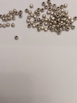 Metal silver cord ends for cords up to 2mm, pack of 100, new