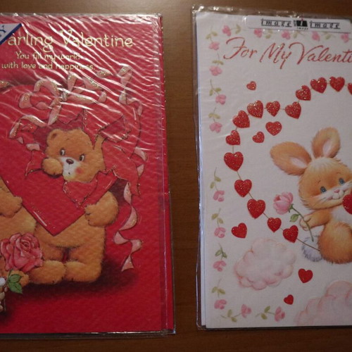 Valentine's Day cards new, set of 2 pieces